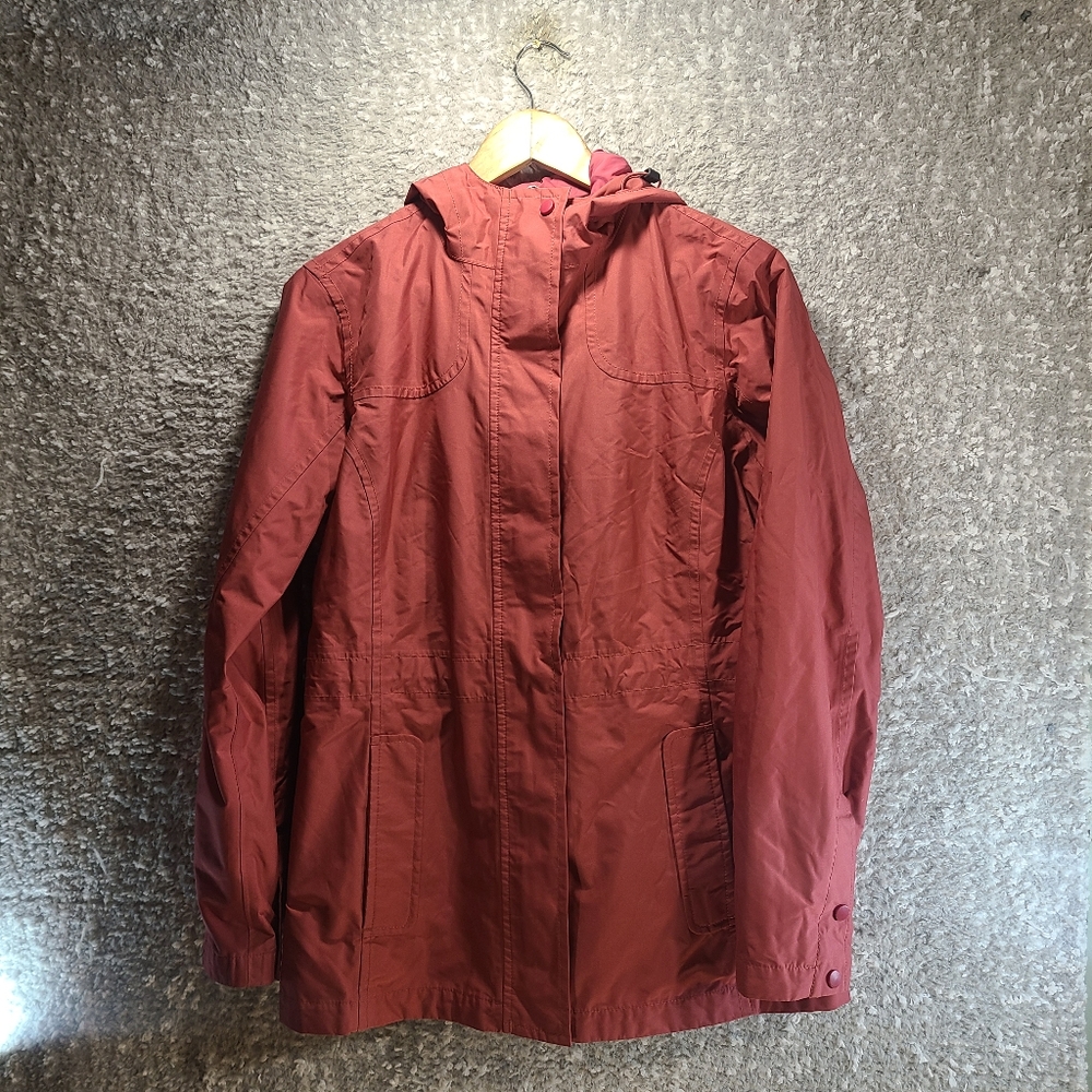 LL Bean H20FF Womens Rain Jacket XS Red Mesh Lined Waterproof Breatheable Hooded